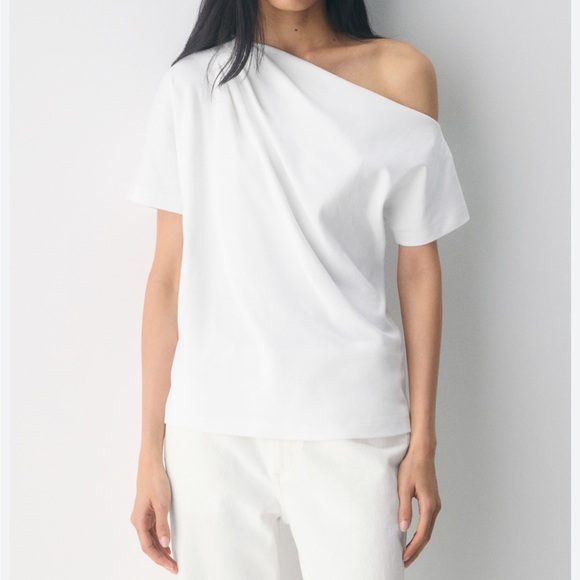 Babaton Tops - Aritzia Babaton Interlock Cotton Script Top White Size M
